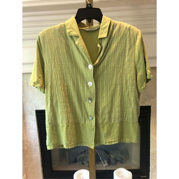 Froxx Women’s Green Striped Pattern 2 Piece Suit Blazer and Pants Size L - Picture 3 of 12